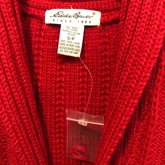 NEW Eddie Bauer Bauer 100% Cable Wool Vest Small - Picture 4 of 5